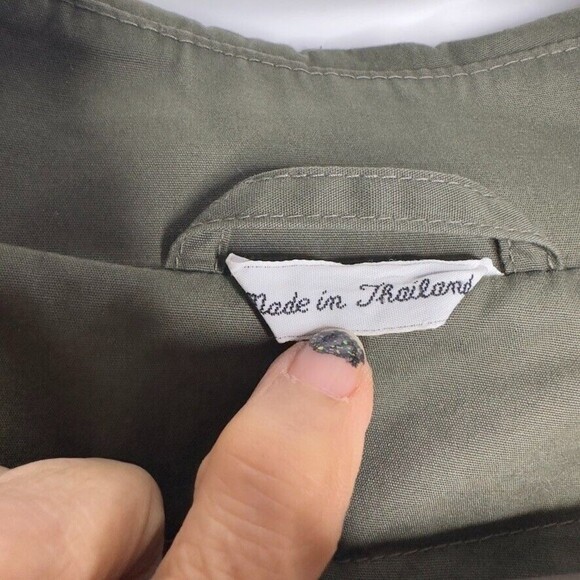 Vintage J.G. Hook Trench Coat Men Removable Liner Collar Army Green Fall Outdoor - Picture 10 of 14